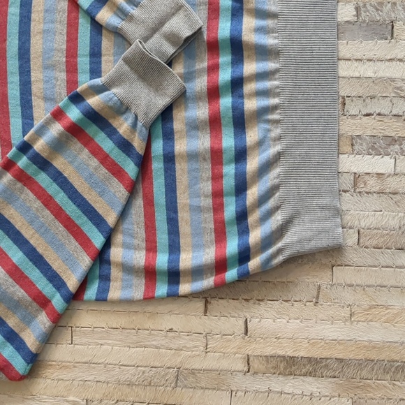 Peter Millar Soft Cotton/Silk/Cashmere 1/4 Zip Striped Sweater - Picture 4 of 7